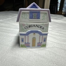 Rare Vtg Lenox ~ CORIANDER ~ Spice Village Porcelain House / Jar with Lid 1989 picture