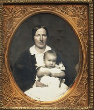 Beautiful 6th Plate Dag of Mother and Baby, 1850s #168 picture