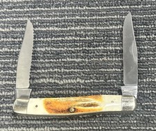 EUC RARE 1984 PARKER-IMAI K295 Stag Antler Handle 2 Blade Knife,4