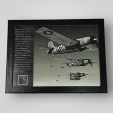RARE WWII Grumman F4F Wildcat Aircraft Metal Guadalcanal Mission Flown Display picture