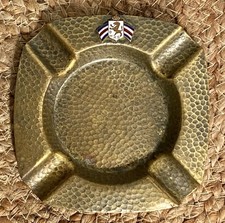 Vintage WWII British War Relief Society BWRS Hammered Brass Ashtray Trench Art picture