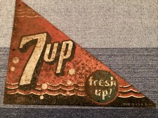 Vintage 7 Up Door Kick Sign Advertisement ~ Rare  picture