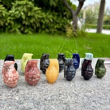 Natural mixture Quartz Carved skull Crystal Reiki Decor Gift random deliver 10pc picture