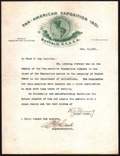 1901  Buffalo NY - Pan American Exposition - Color Rare Letter Head Bill picture
