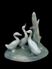Vintage NAO by Lladro 3 Ducks Geese in Reeds Porcelain Figurine Spain picture