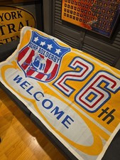 Vintage 1963 All American Soap Box Derby Welcome Flag Banner - 26th Annual Vtg picture