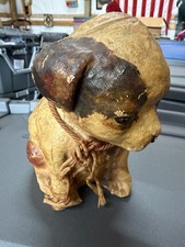 1920s Antique Vintage Pug Dog Figure – Paper Mâché Composition Glass Eyes picture