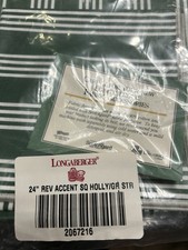 Longaberger Reversible Traditional Holly/Hunter Green Stripe 24