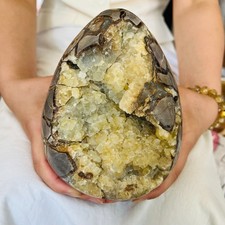 7 LB Natural Septarian Dragon Stone Quartz egg Crystal Ball Reiki Healing picture