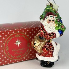 Christopher Radko Tree Trimmin Santa Christmas Ornament 8.5” Box & Tag picture