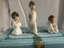 Lladro 3 Miniangelitos Porcelain Figurines Christmas  Ornaments 1.604 Orig Box picture