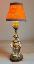 RARE Antique German Lady Porcelain Boudoir Lamp, Circa 1910 12” High. picture