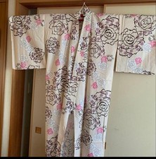 Yukata single item large flower pink picture