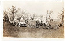 real photo Parker SD - Farming Wagons Agriculture antique postcard RPPC picture