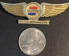 Vintage United Airlines Future Stewardess Lapel Pin Plastic picture