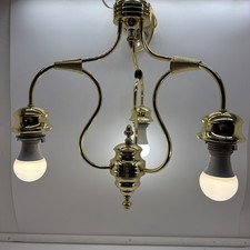 Vintage Mid Century Modern Brass Chandelier 3 Light MCM picture