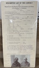 1909 Antique Montana State Prison Convict Intake Record Mugshots Life Sentence  picture