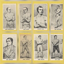 Eight 1938 F.C. CARTLEDGE Knock-Out RAZOR BLADES FAMOUS PRIZE FIGHTERS cards 1-8 picture