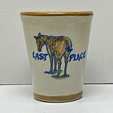 Vintage Louisville Stoneware 1984 Kentucky Derby Ceramic “Last Place” Tumbler 4” picture
