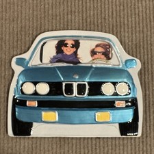 Vtg 1988 BMW E30 Ceramic Picture Frame Blue Exclusive Gifts Japan 9”x7” picture