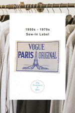 Vintage Vogue Paris Original Sew-In Clothing Label for Vogue  Sewing Patterns picture