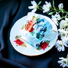 Teacup/Saucer Vtg Queen's Staffordshire English Fine Bone China Gift Collectible picture