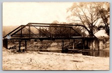 Johnson Creek Bridge Thomson Illinois As-Is Hole Punch Real Photo RPPC picture
