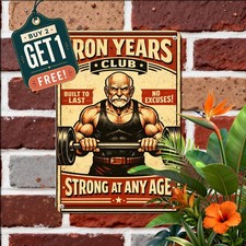 Gym Masters Division Respect Your Elders Bodybuilding Gift Metal Sign 8x12 picture