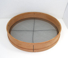 RARE Vtg Bentwood FLOUR GRAIN SIEVE SIFTER Wood Metal Wire Mesh 14