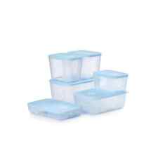 Tupperware 12pc Food Storage Date Store and Freeze Set Light Blue picture