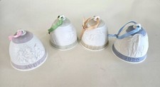 Lladro Christmas Bells Poecelin Ornaments Collectible Lot of 4  1987-90 Spain picture