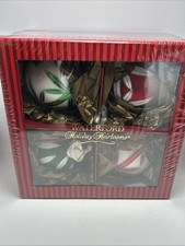Vintage Waterford Holiday Heirlooms Ornaments Set Of 4 Christmas Paisley Ball 4