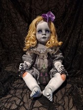 OOAK Creepy Doll 20 In Tall Halloween Prop Handmade picture