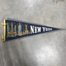 Vintage New York State Souvenir Pennant Flag - Iconic Landmarks picture