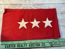 ORIGINAL WWII ERA US 3 STAR GENERAL VEHICLE CAR RANK FLAG picture