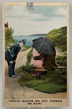 1907-1915 You’ll Excuse Me But There’s No Rain Postcard Officer Interrupts Date picture