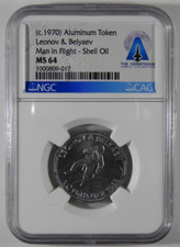 Token Celebrating First Cosmonaut Spacewalk - Personally Owned by Neil Armstrong picture