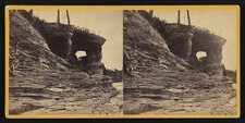 Photo:Lake Superior 1868 Rock Arch Cliff Stereoview Photo picture