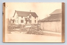 RPPC Two Women at Farm House with Dog DeForest Wisconsin WI Real Photo Postcard picture