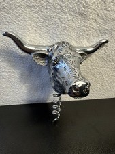 VTG Ralph Lauren Pewter Longhorn Bull Corkscrew Wine Opener Barware Heavy Rare￼ picture
