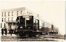real photo Eveleth MN - Mesaba Electric Railway Car mailed 1913 antique pc RPPC picture