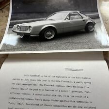 Ford Ghia Flashback Press Release And 8x10 Photograph Very Rare picture