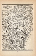 1909 Antique Georgia Coast Piedmont Railroad Map Georgia Railway Map 3092 picture