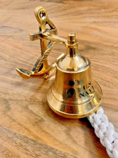 Nautical US Navy Anchor Ship Bell Wall Mounted Brass Marine Bell Décor Gift Item picture