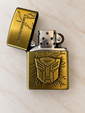 Vintage Style Embossed Transformers Flip-top Lighter Refillable (No Fuel) picture